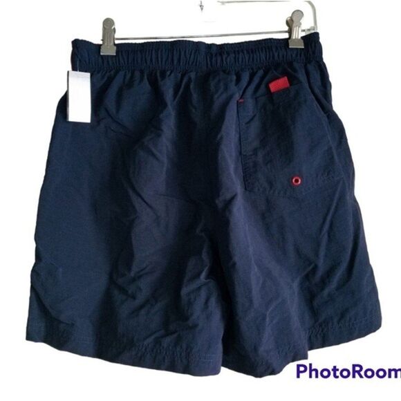 Cheetah Dark Blue Men's Swim Trunks with Red Trim Size M - Picture 2 of 6